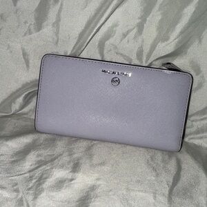 Michael Kors French Lavender Saffiano Zip Wallet